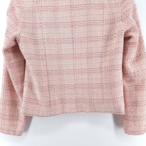 Jaclyn Smith 6 Vintage 90s Twee Quiet Luxury Coquette Tweed Fringe Short Blazer - Picture 10 of 16